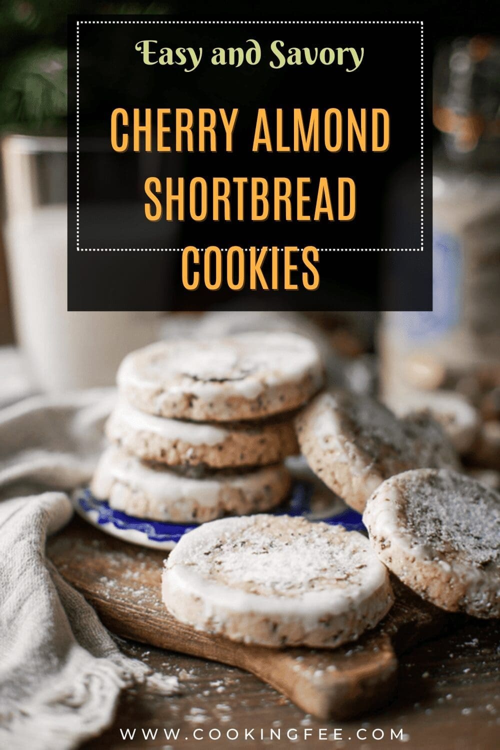 Cherry Almond Shortbread Cookies