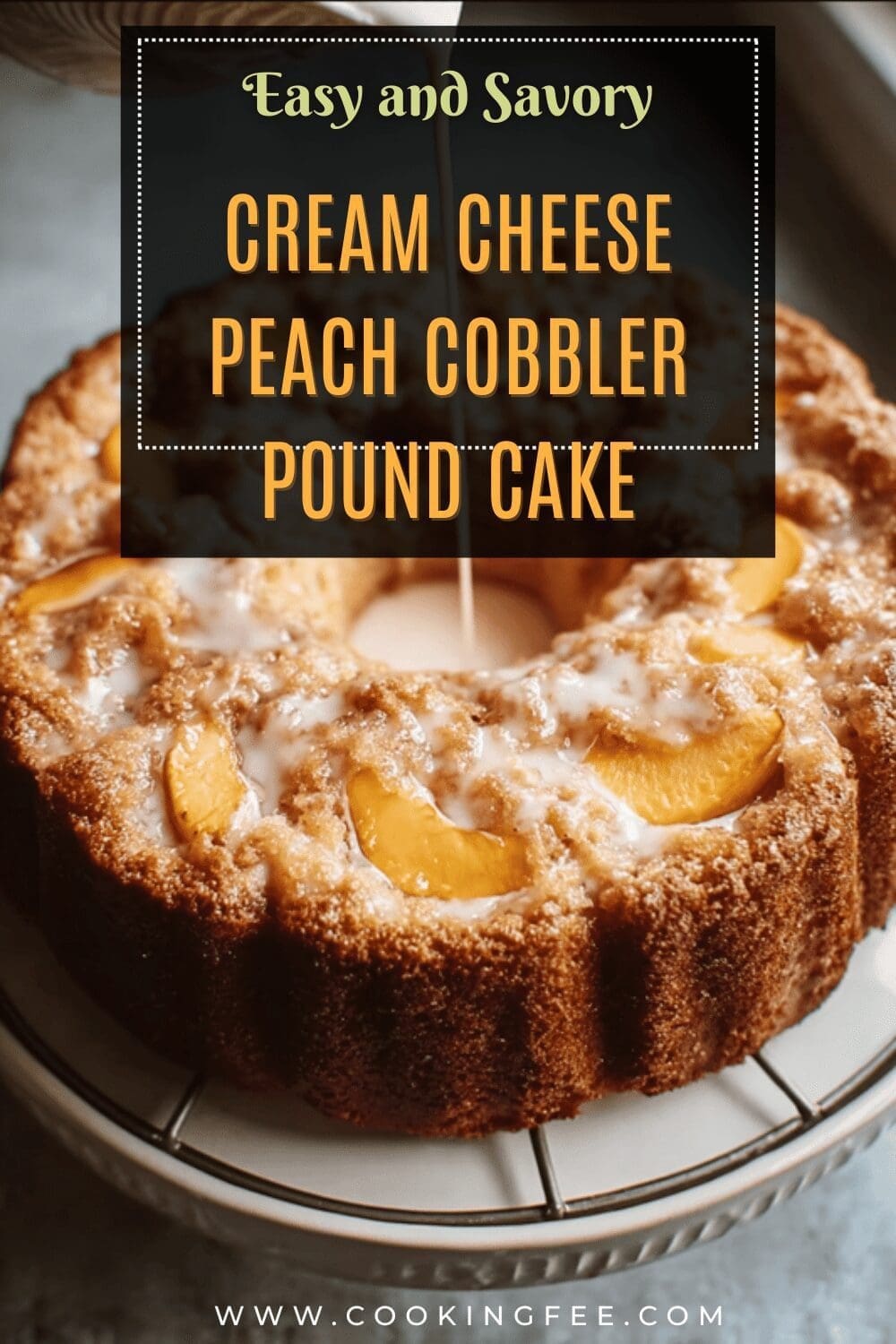 Peach Cream Cheese Pound Cake With Cobbler Streusel 7 Cream Cheese Peach Cobbler Pound Cake
