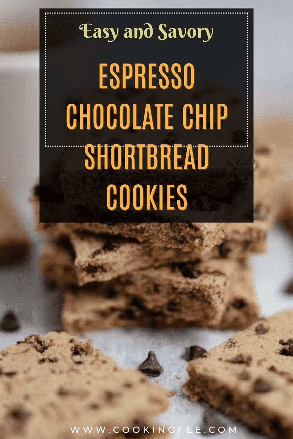 Espresso Chocolate Chip Shortbread Cookies