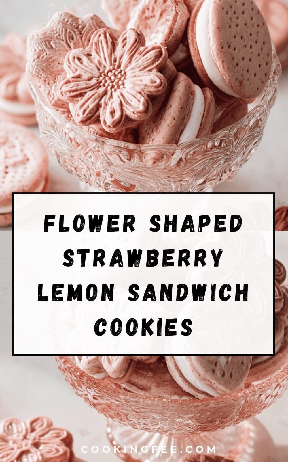 Strawberry Lemon Sandwich Cookies Shaped Like Flowers 6 Flower Shaped Strawberry Lemon Sandwich Cookies