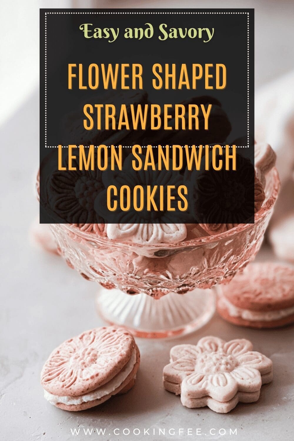 Strawberry Lemon Sandwich Cookies Shaped Like Flowers 7 Flower Shaped Strawberry Lemon Sandwich Cookies