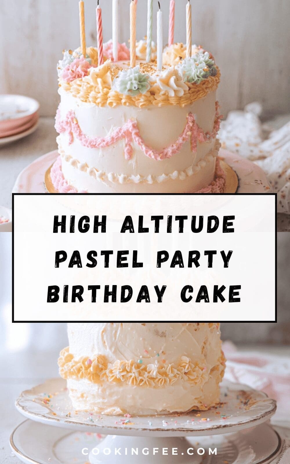 High Altitude Pastel Party Birthday Cake