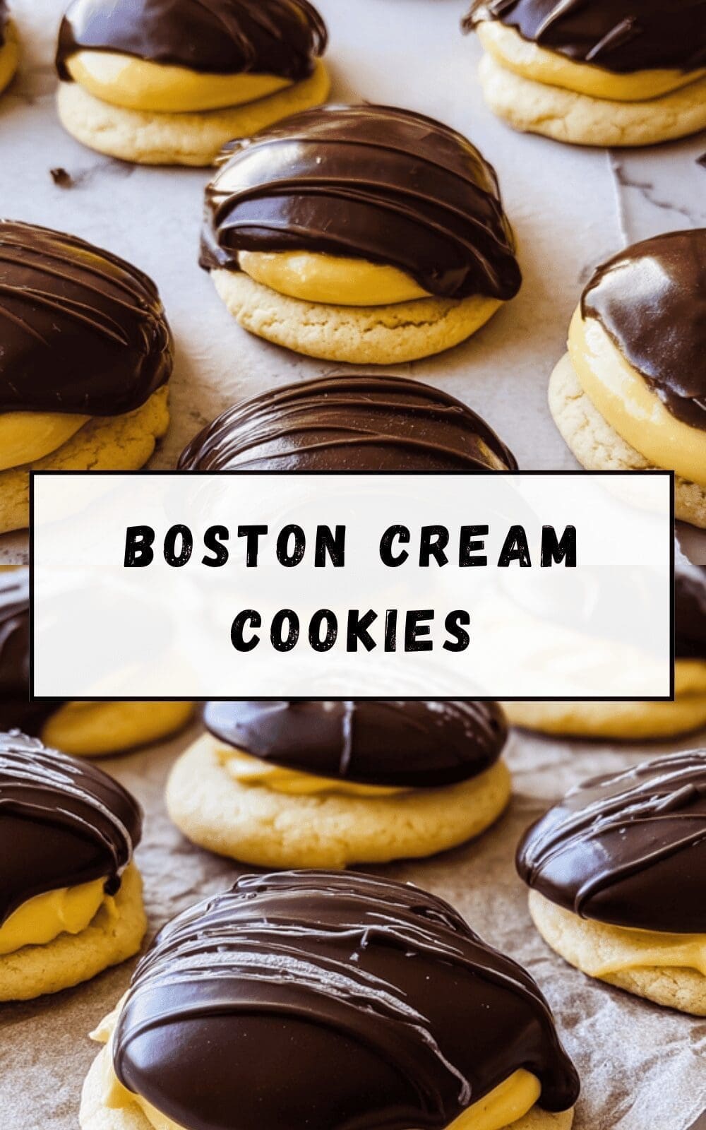 Boston Cream Cookies Recipe With Smooth Custard Filling And Chocolate Topping 6 Boston Cream Cookies