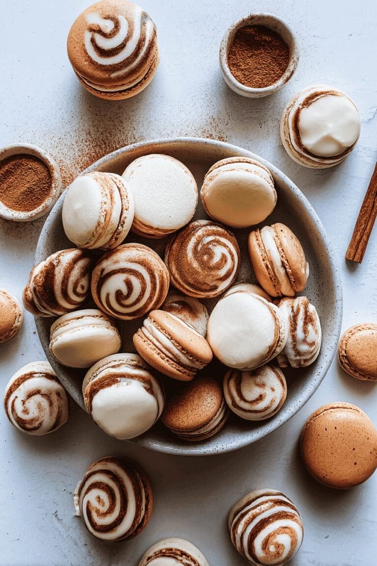 Cinnamon Roll Macarons Recipe With Creamy Swirl Filling 8 Cinnamon Roll Macarons 43.Png
