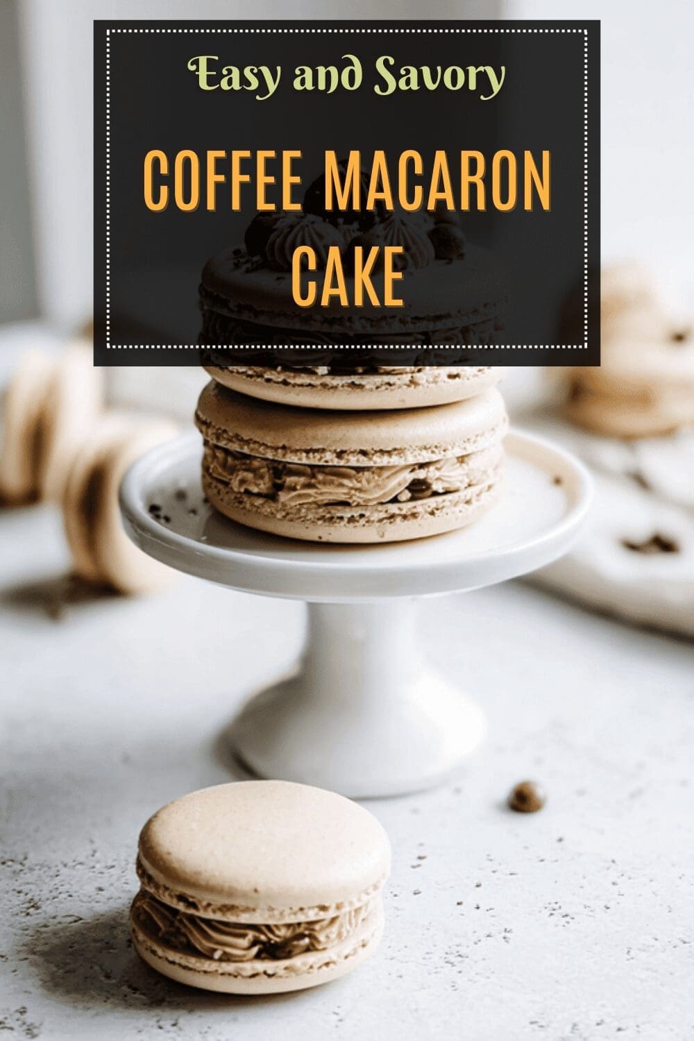 Coffee Macaron Cake Recipe With Creamy Layer And Crisp Texture 7 Coffee Macaron Cake