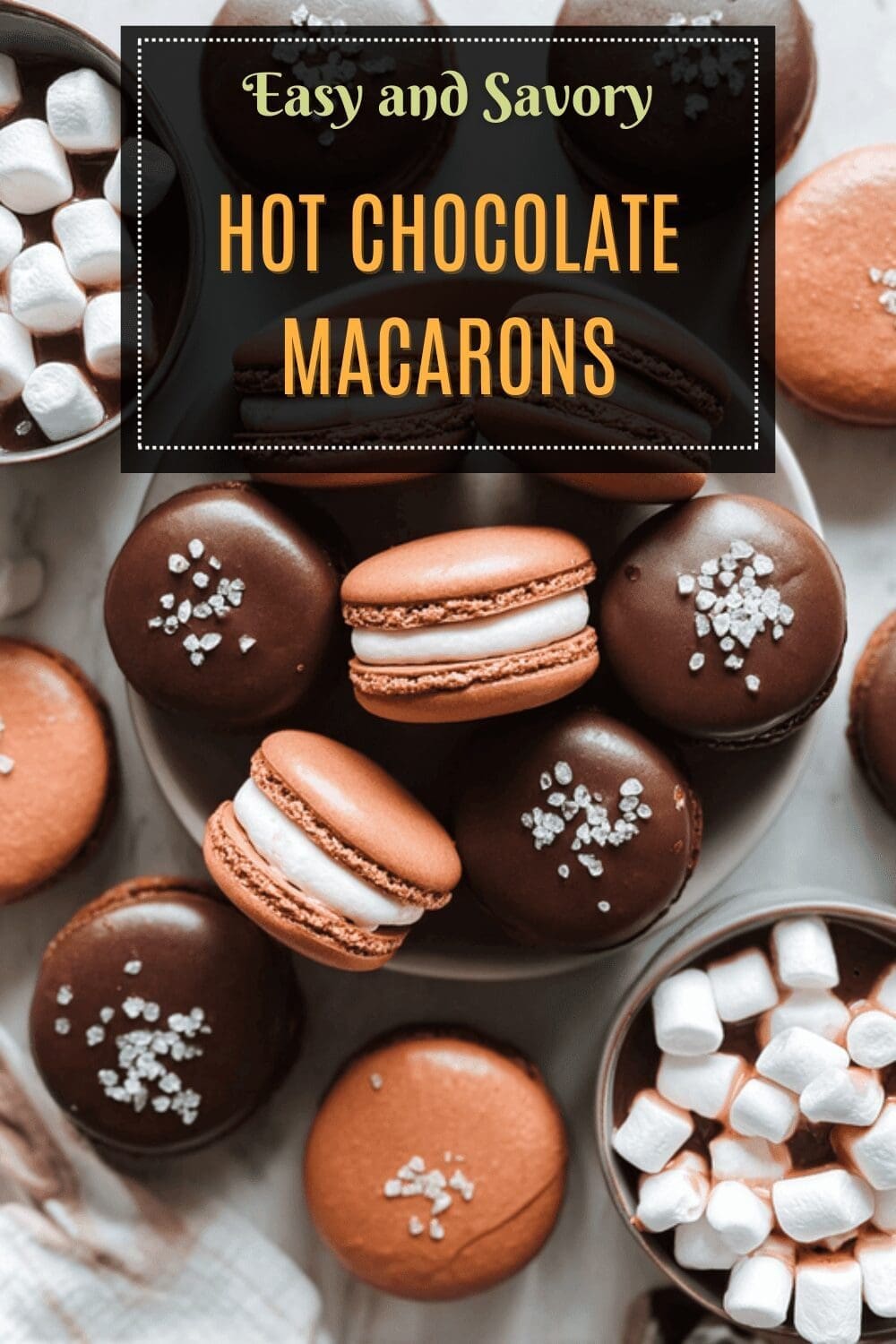 Hot Chocolate Macarons Recipe With Creamy Cocoa Filling 7 Hot Chocolate Macarons