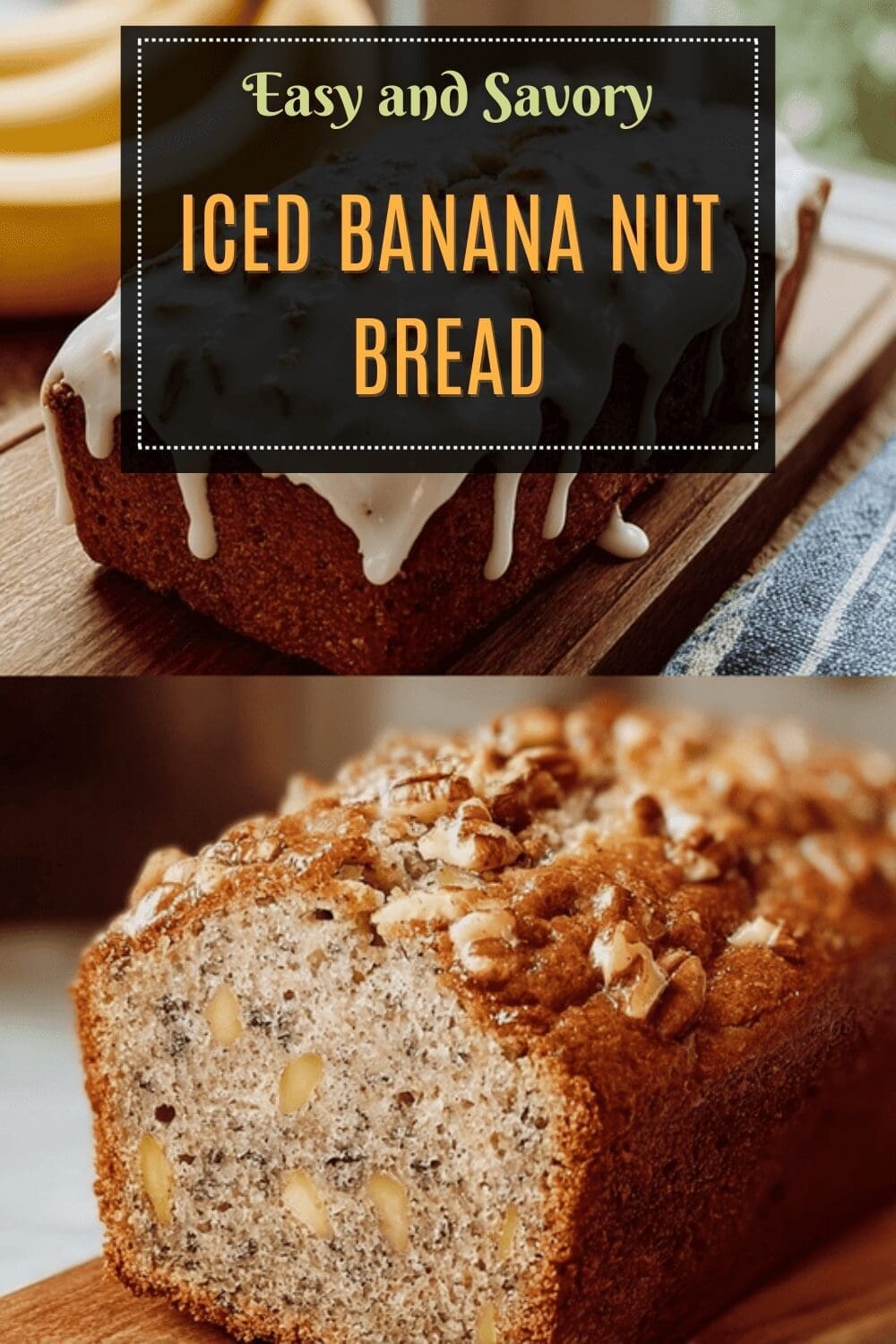Iced Banana Nut Bread
