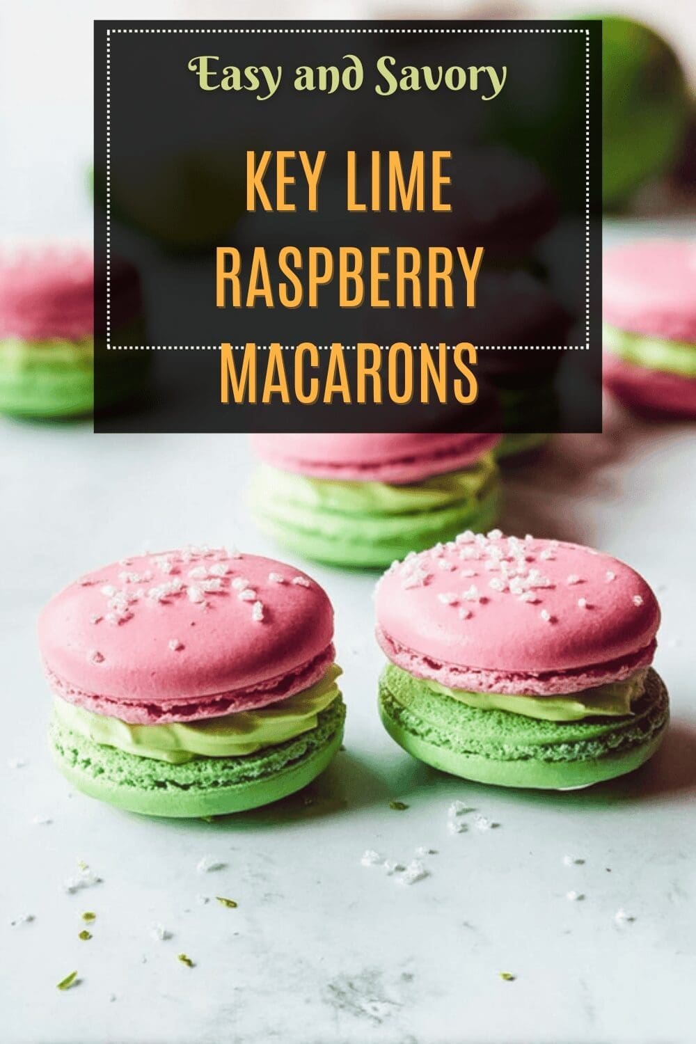 Key Lime Raspberry Macarons