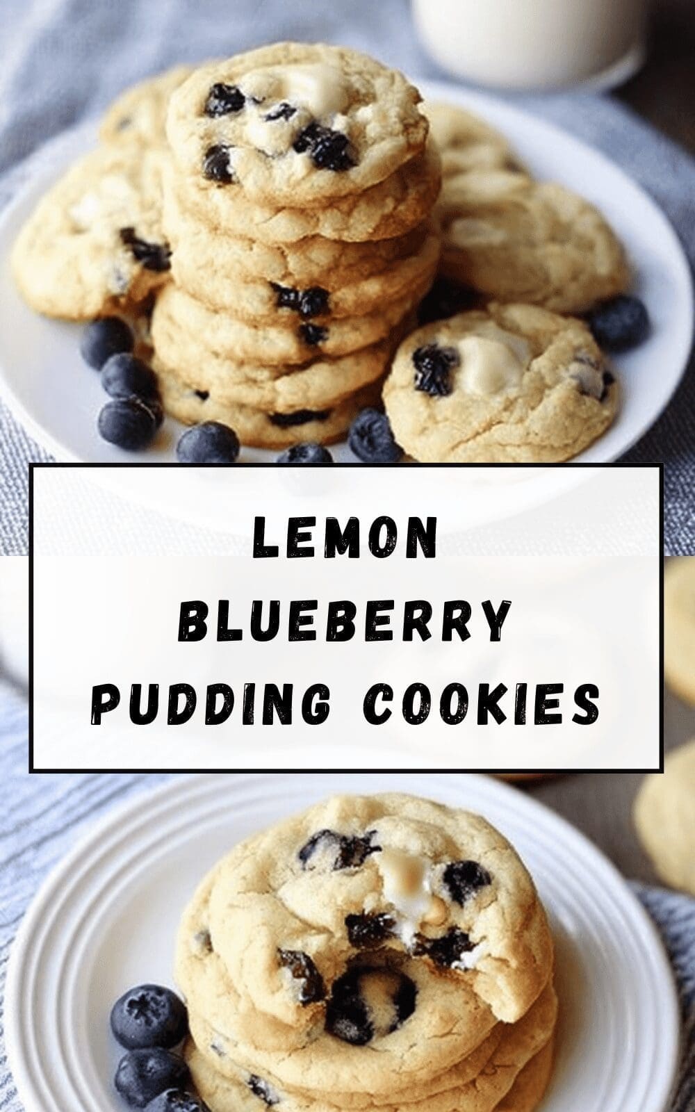 Lemon Blueberry Pudding Cookies