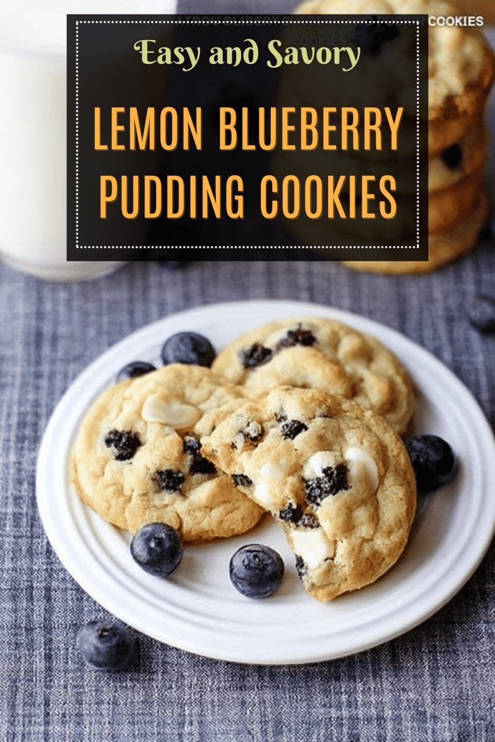 Lemon Blueberry Pudding Cookies