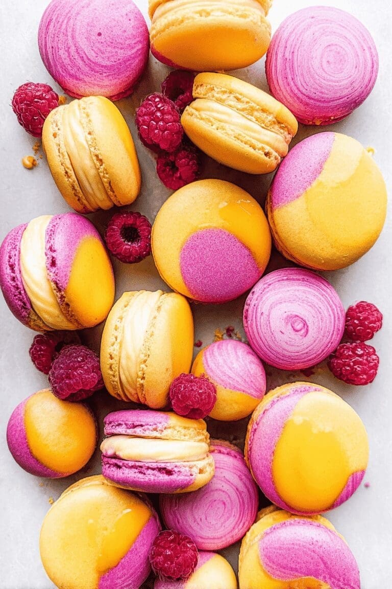 Mango Raspberry Macarons Recipe With Fresh Fruit Flavors 8 Mango Raspberry Macarons 30.Png