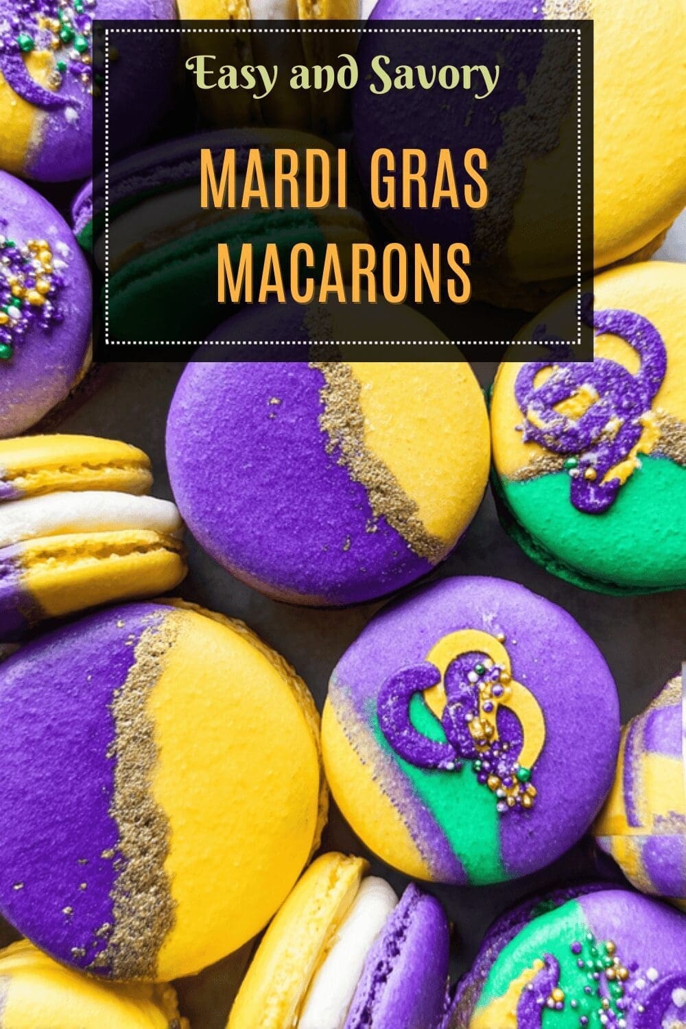 Mardi Gras Macarons