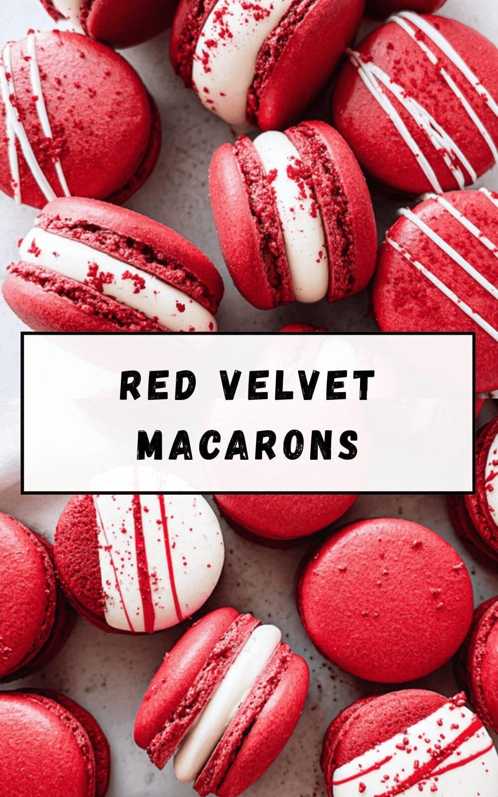 Red Velvet Macarons Recipe With Smooth Cream Cheese Filling 6 Red Velvet Macarons