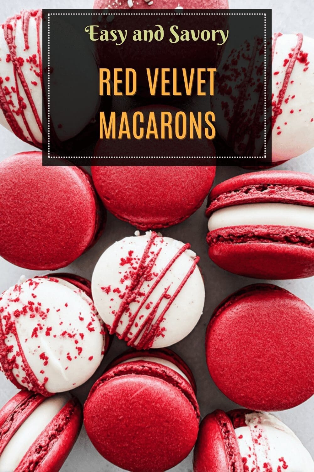 Red Velvet Macarons Recipe With Smooth Cream Cheese Filling 7 Red Velvet Macarons