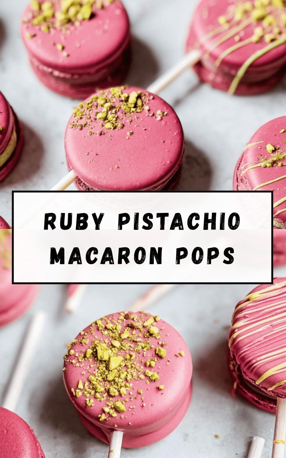 Ruby Pistachio Macaron Pops