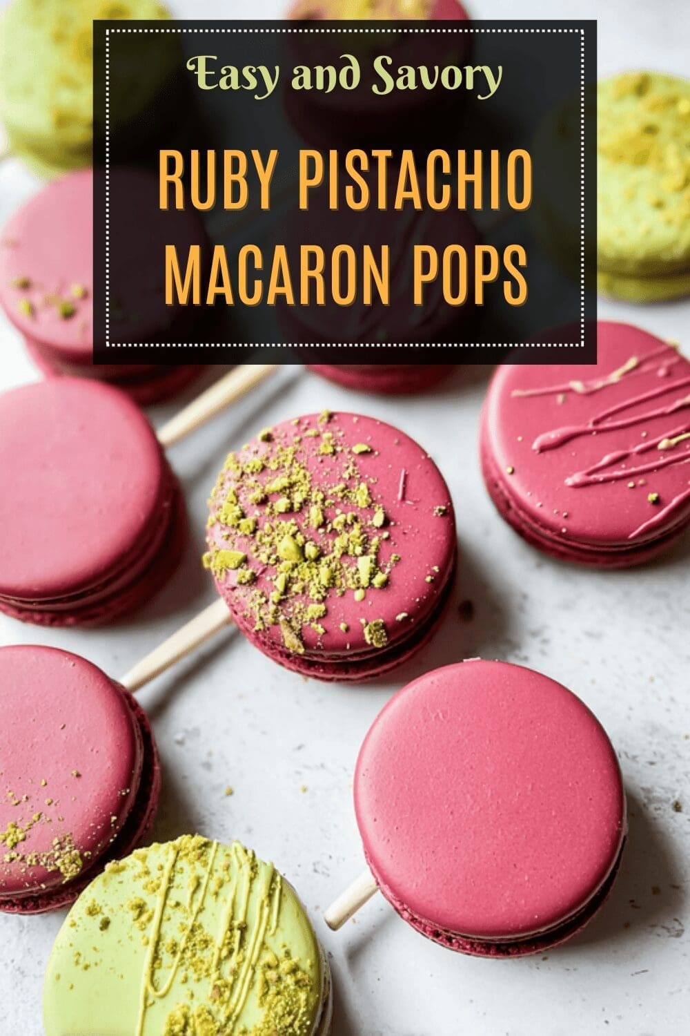 Ruby Pistachio Macaron Pops