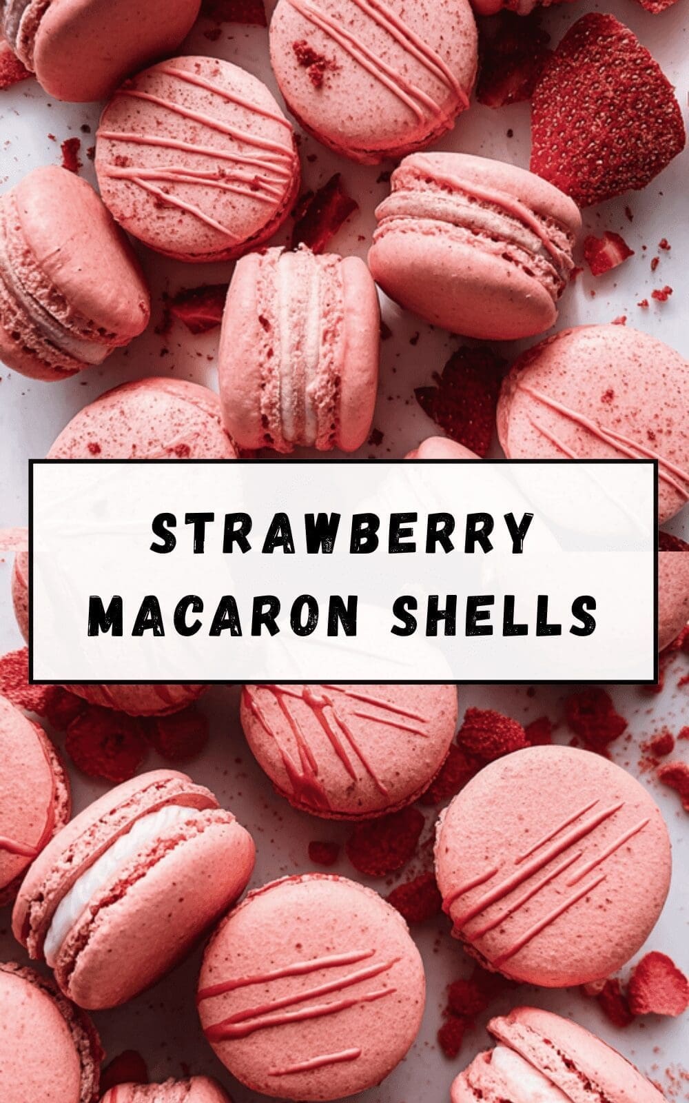 Strawberry Macaron Shells