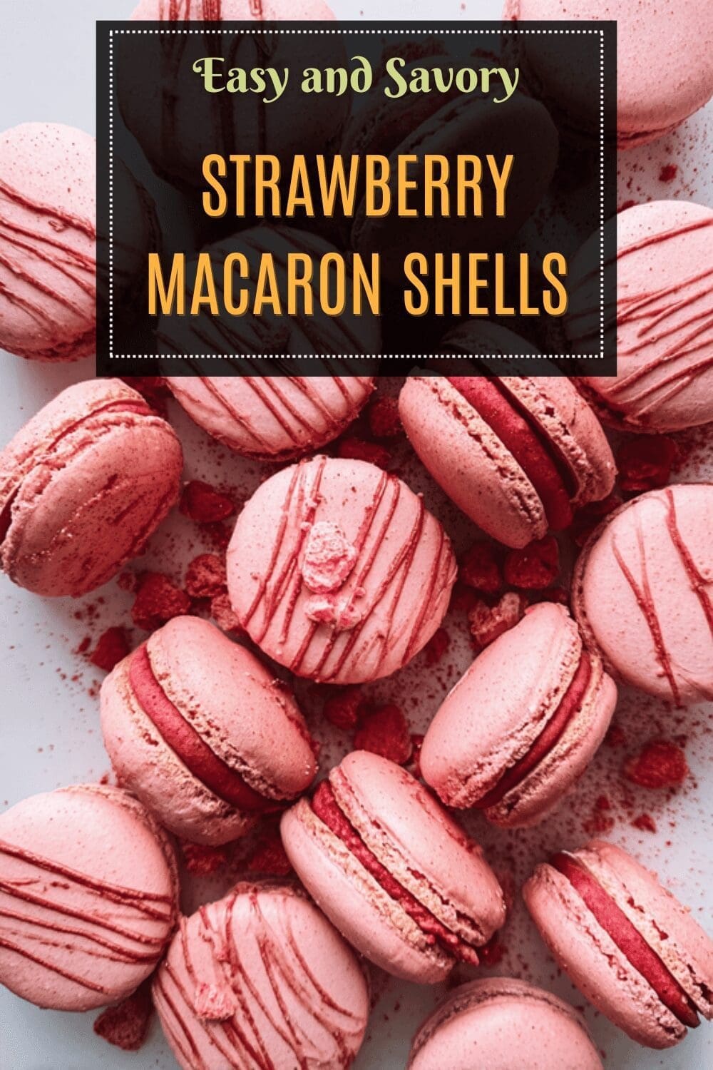 Strawberry Macaron Shells