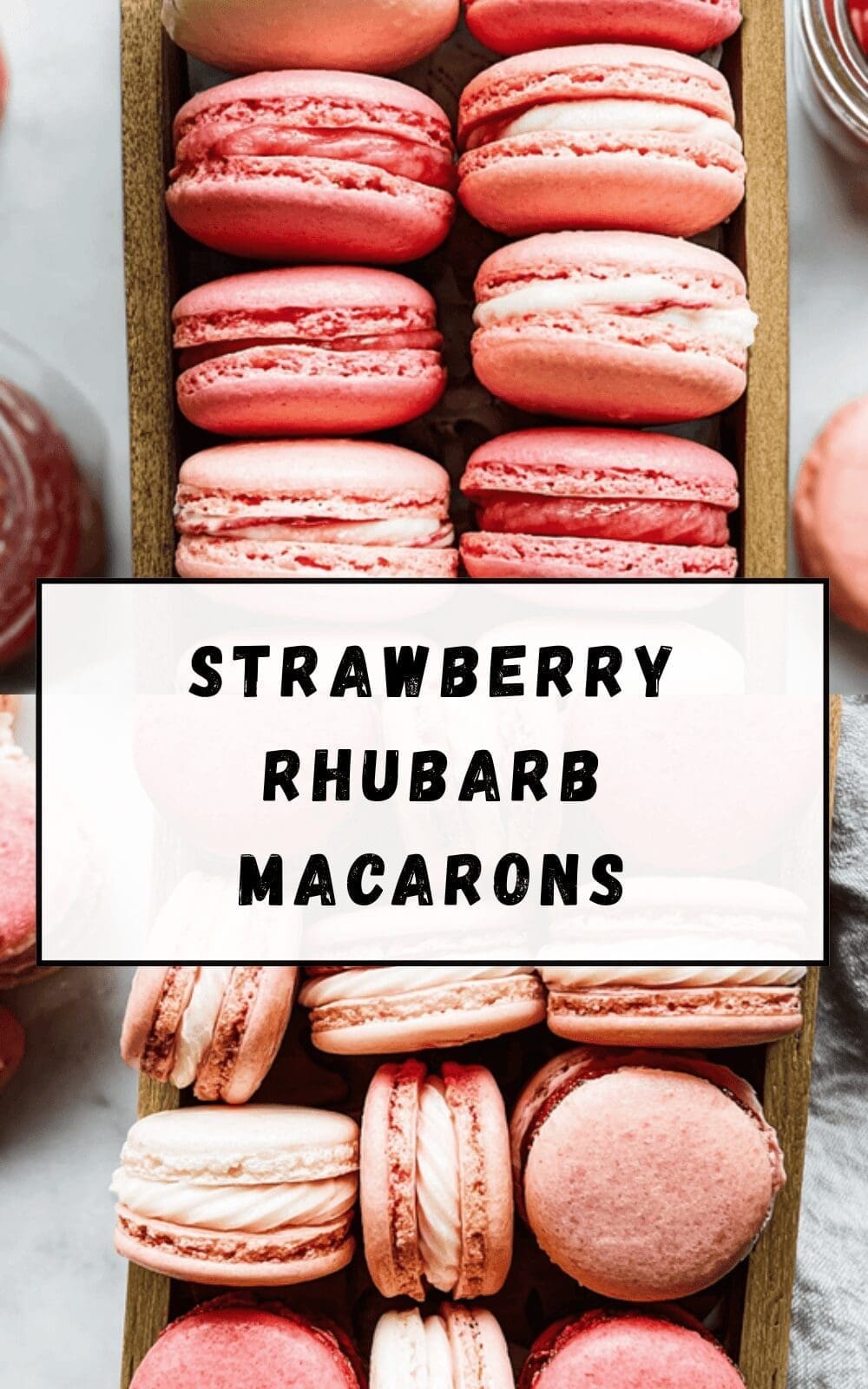 Strawberry Rhubarb Macarons
