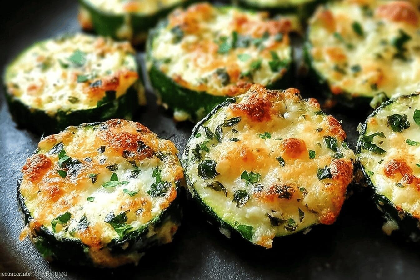 Cheesy Garlic Zucchini Bites