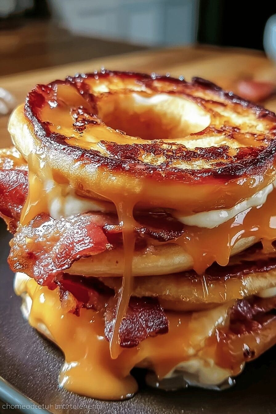 Bacon Maple Donut Grilled Cheese Recipe For Sweet And Savory Flavor 6 Donut Grilled Cheese Bacon Maple