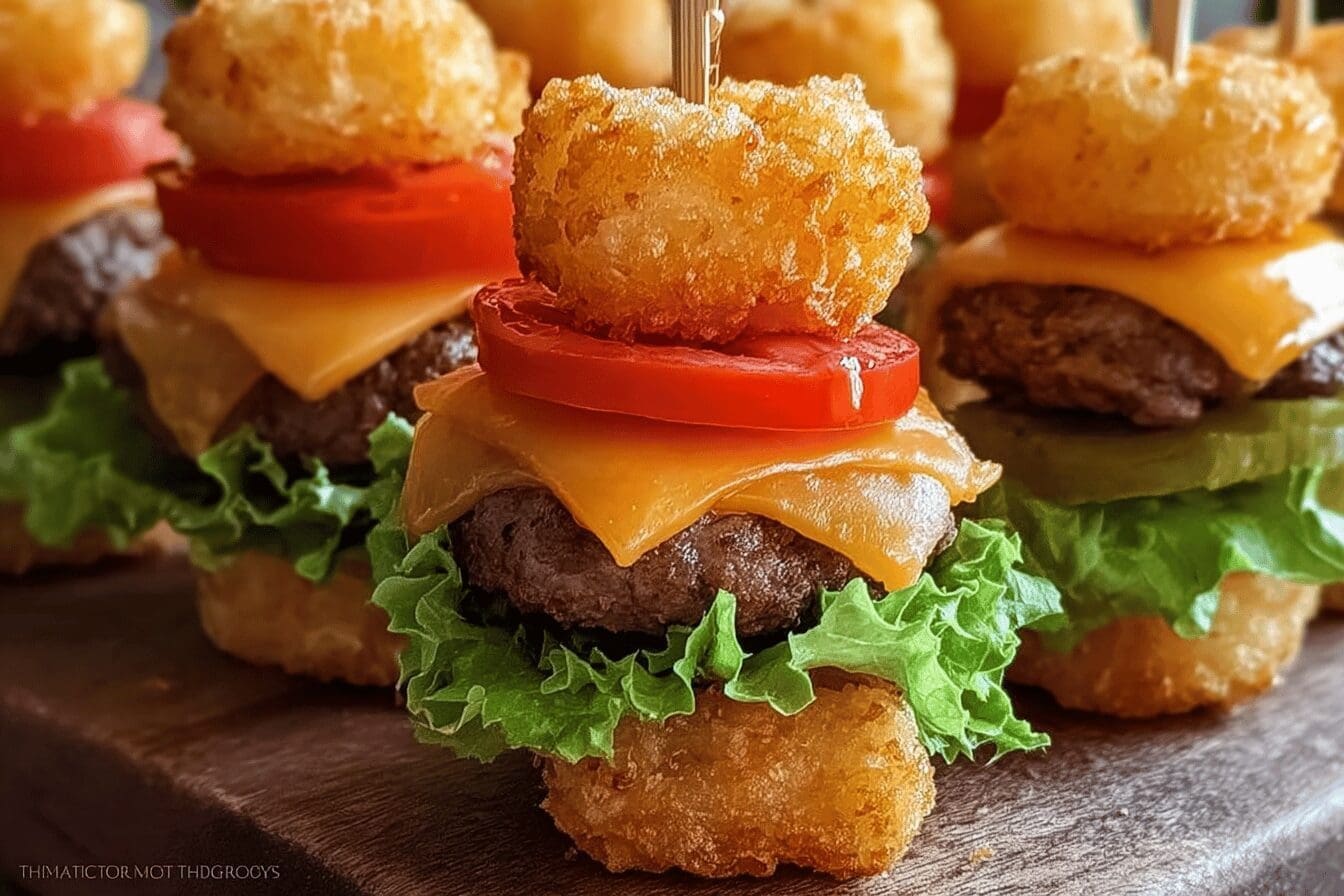 Mini Tater Tot Cheeseburgers