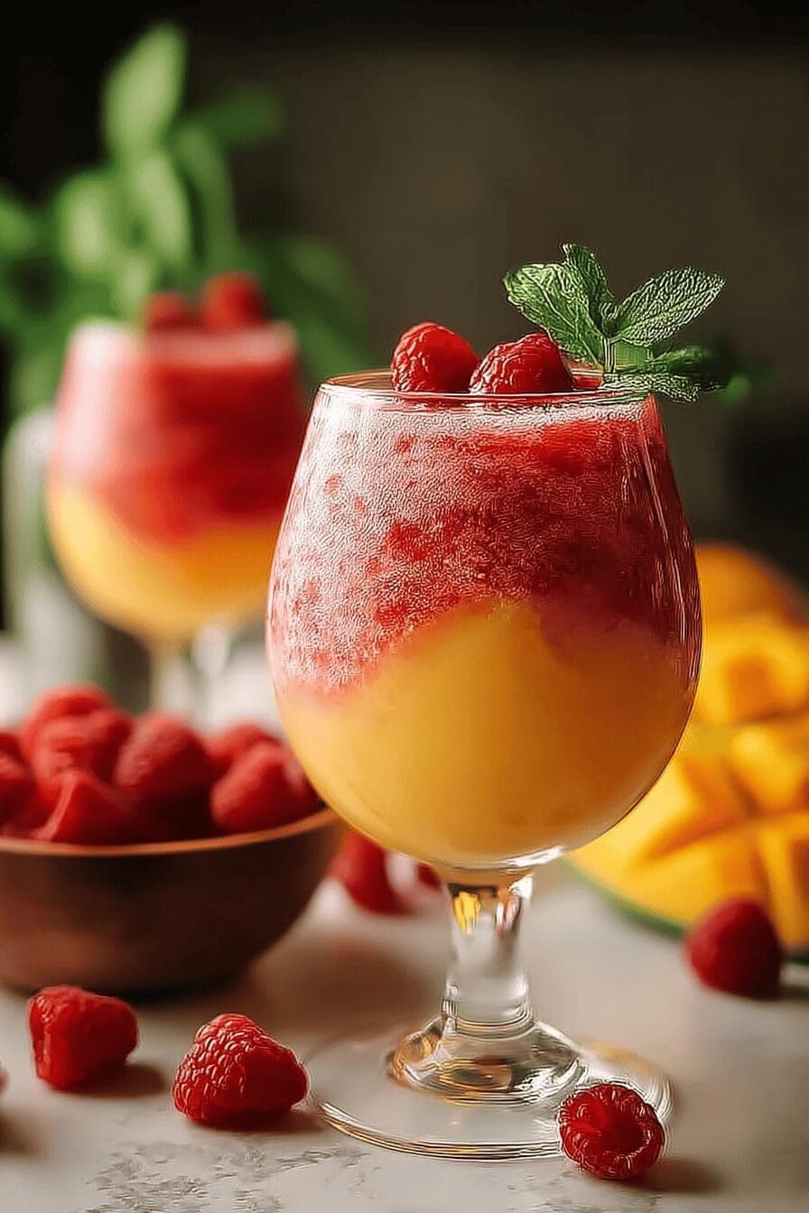 Raspberry Mango Daiquiris