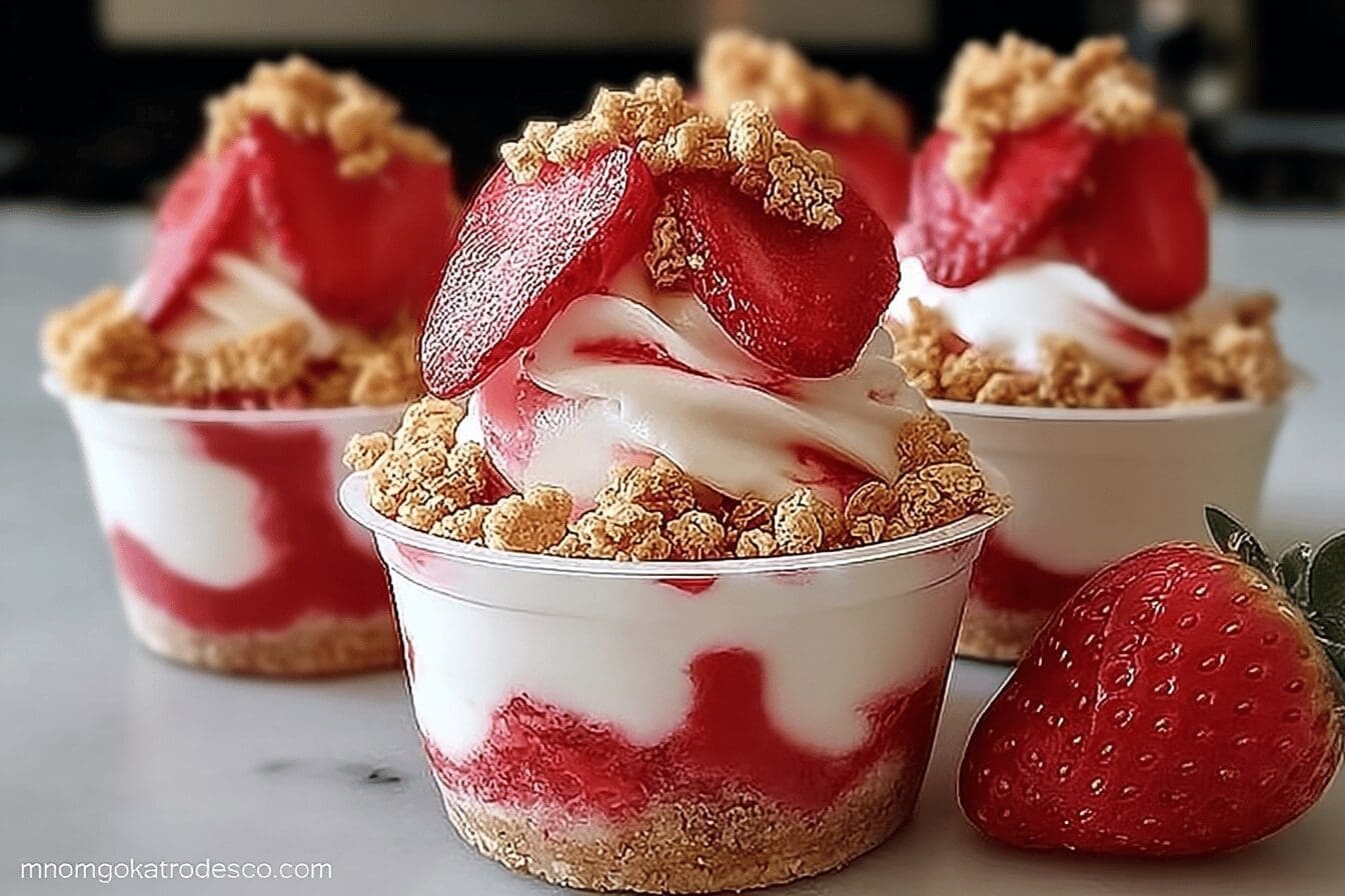 Strawberry Crunch Cheesecake Cups