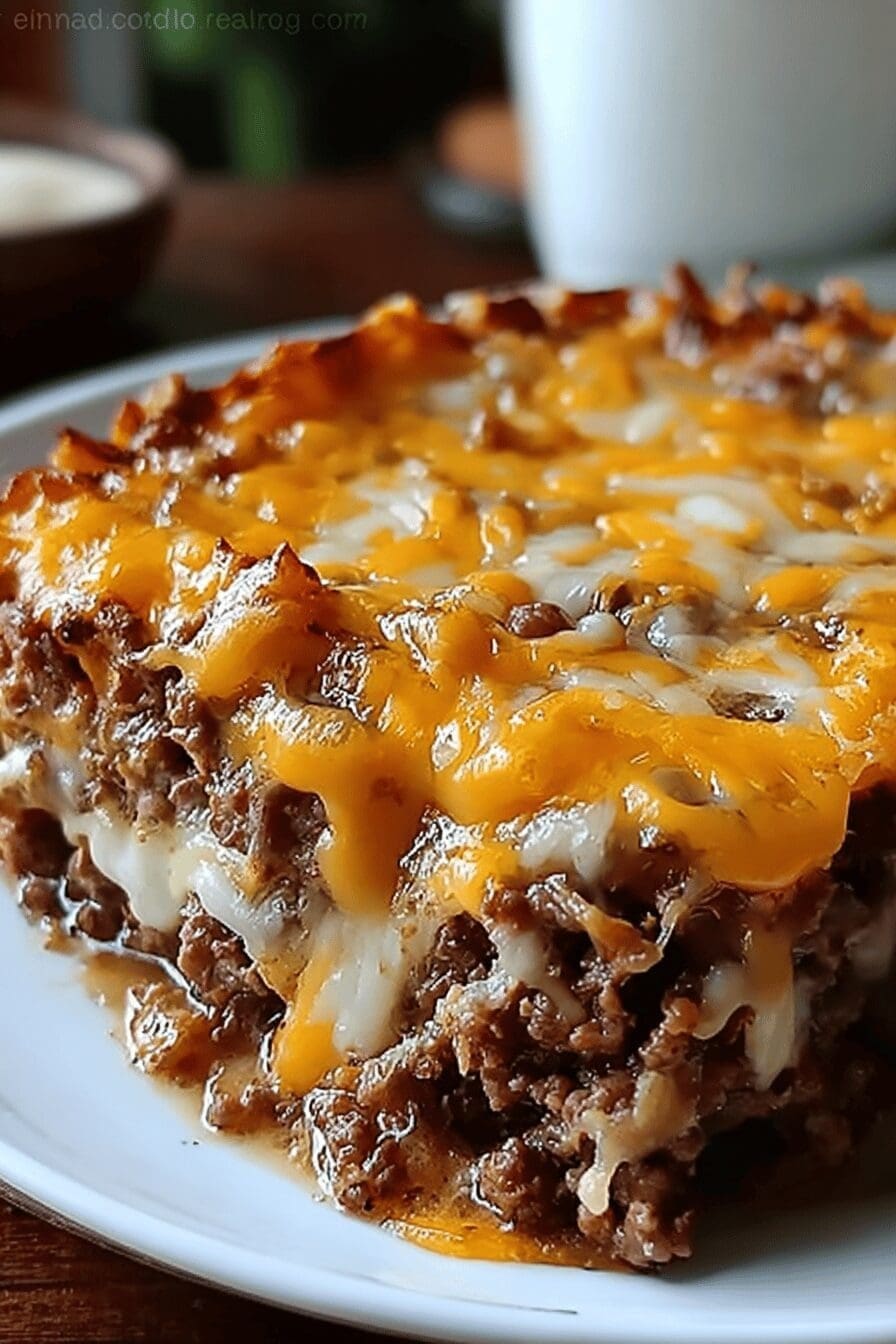 Upside Down Pizza Casserole Recipe With Easy Layered Ingredients 6 Upside Down Cheesy Beef Cake