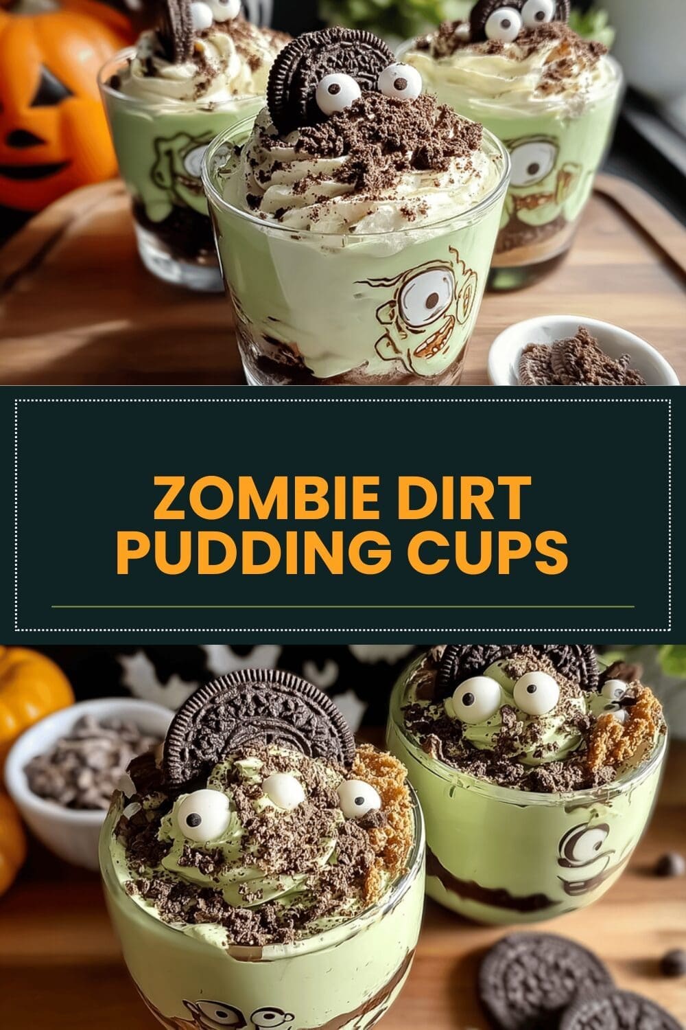 Zombie Dirt Pudding Cups
