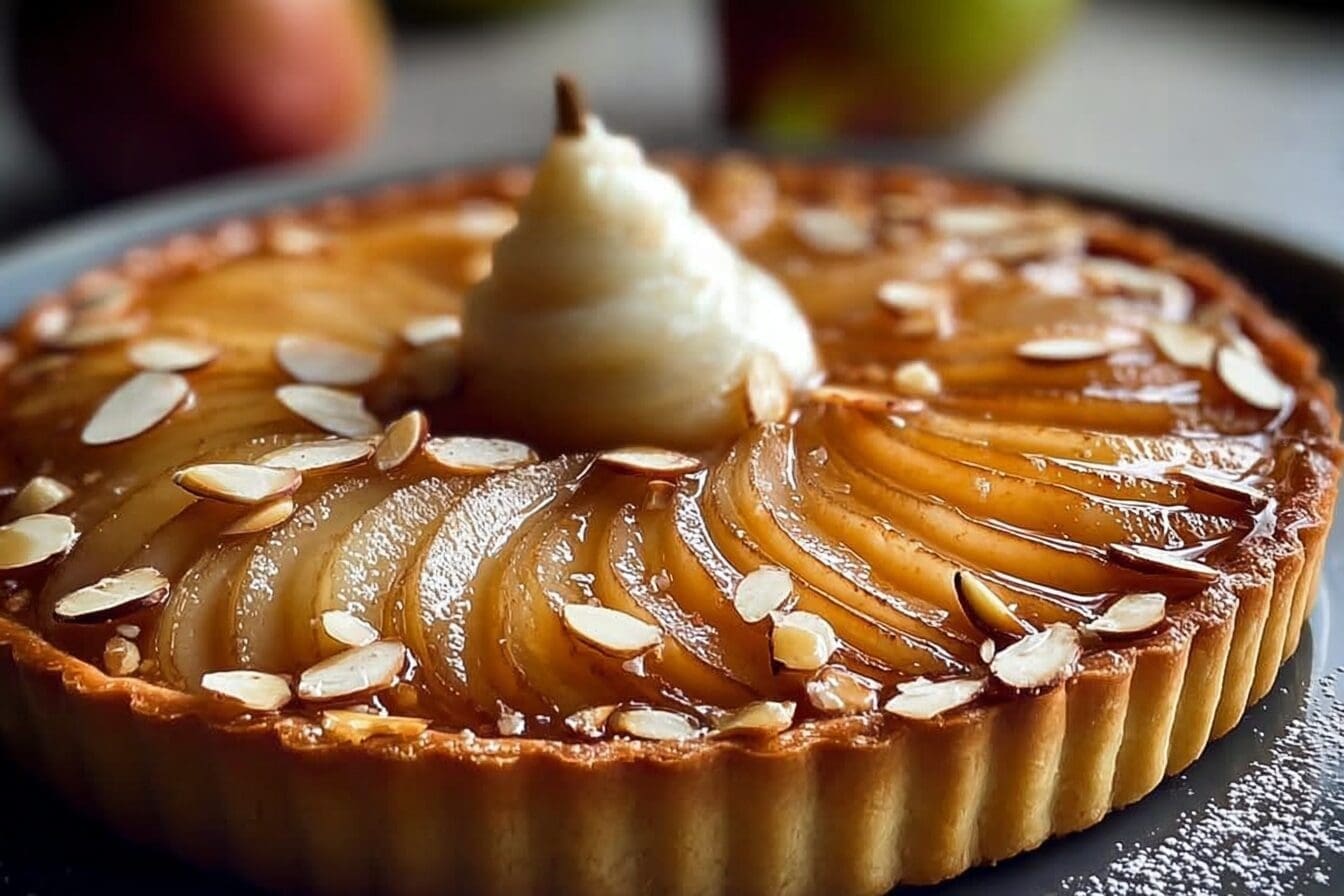 Pear Frangipane Tart Recipe With Fresh Fruit And Almond Filling 6 Caramelized Pear Almond Tart