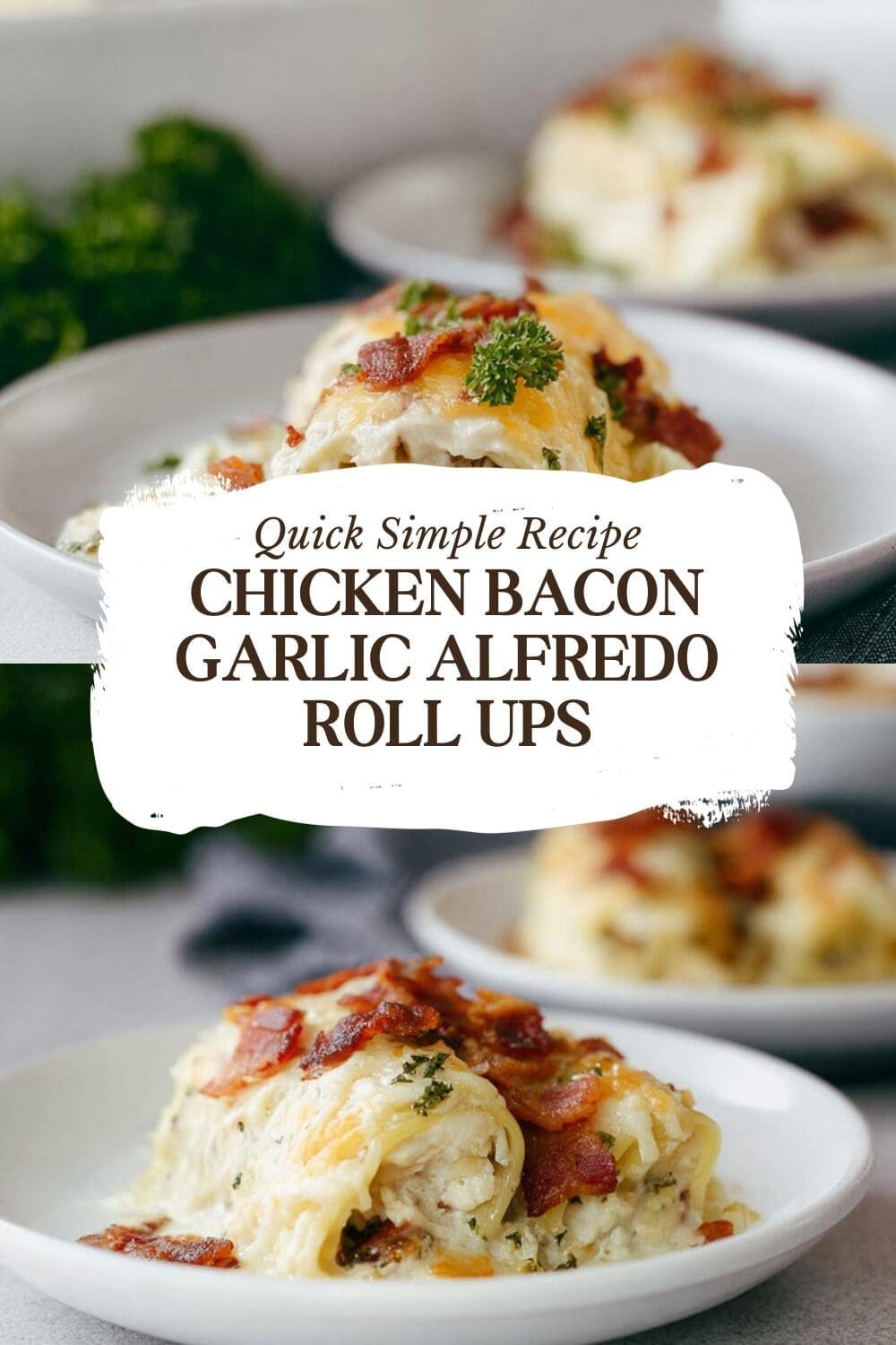 Chicken Bacon Garlic Alfredo Roll Ups