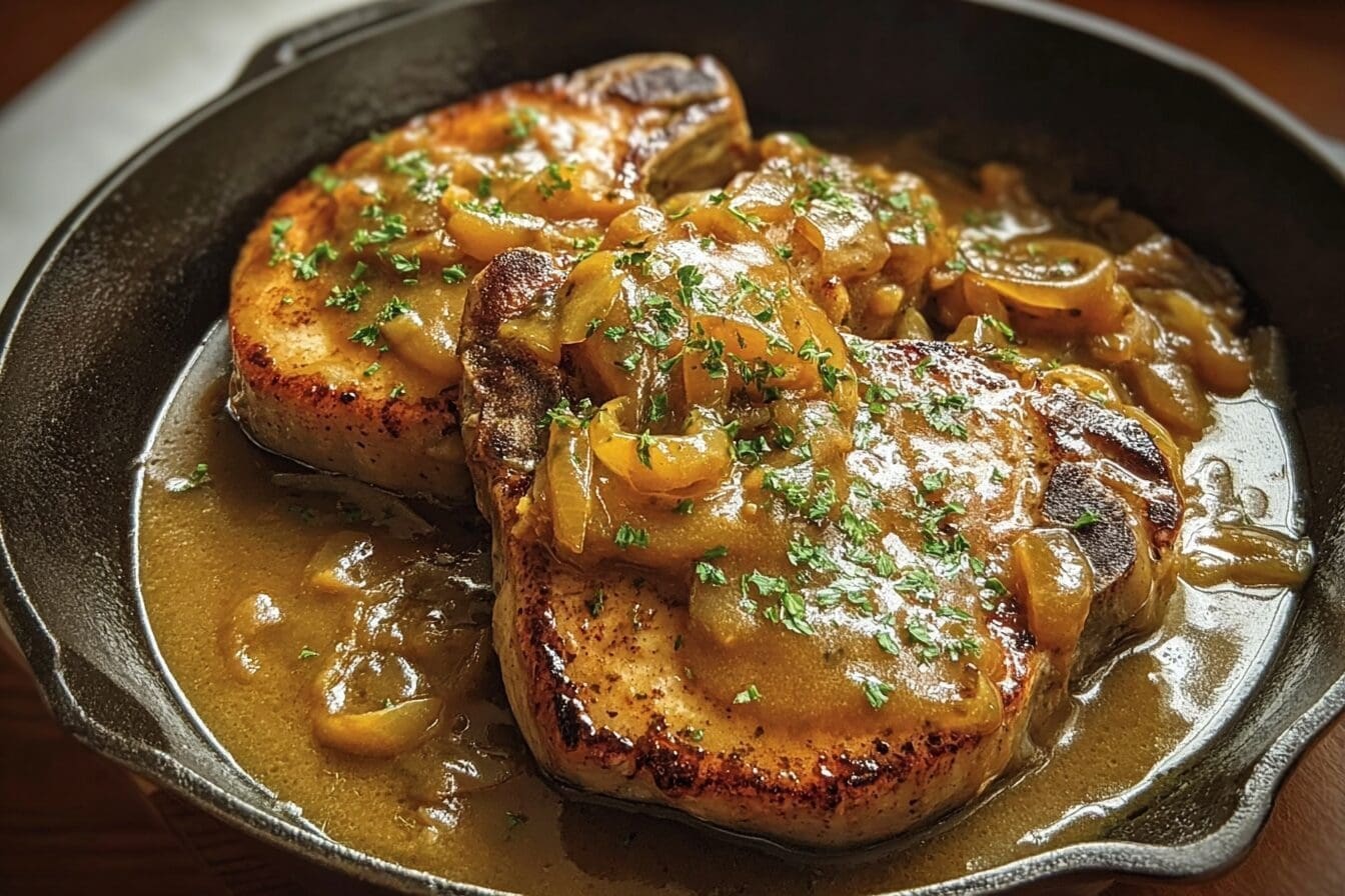 Smothered Pork Chops Recipe With Rich Onion Gravy And Tender Juicy Flavor 6 Pork Chops Onion Gravy