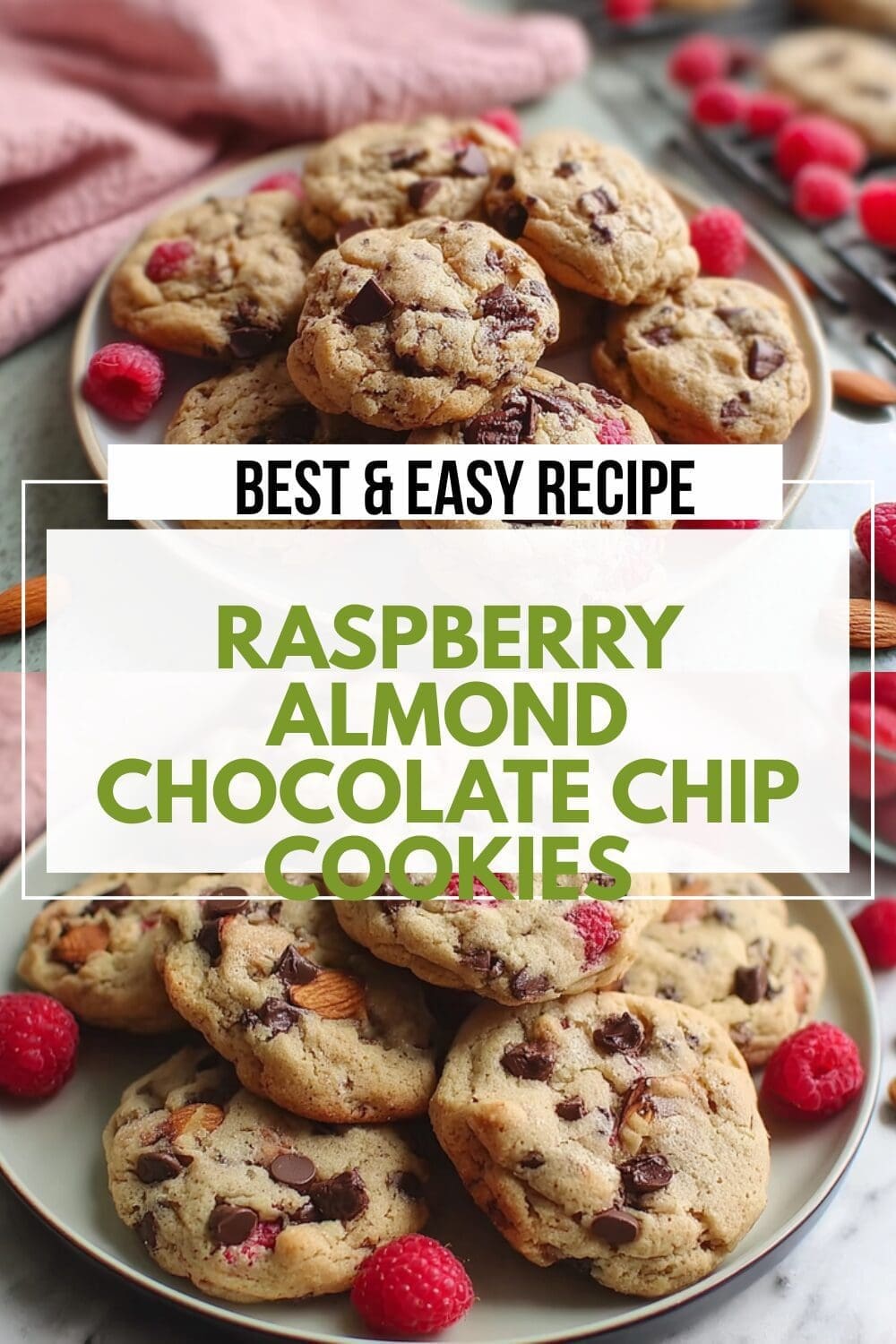 Raspberry Almond Chocolate Chip Cookies