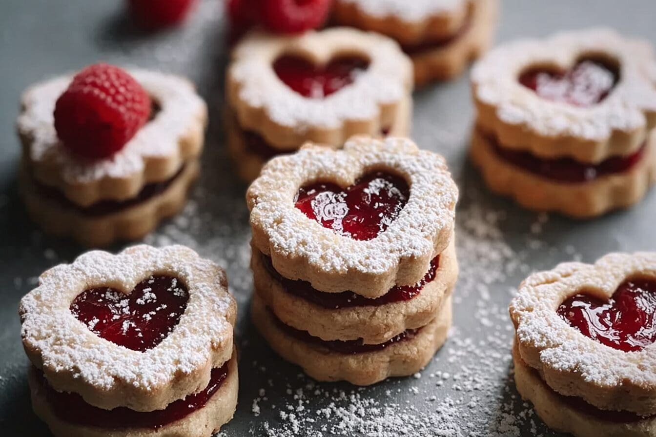 Raspberry Jam Linzer Cookies With Almonds 6 Raspberry Almond Linzer Cookies