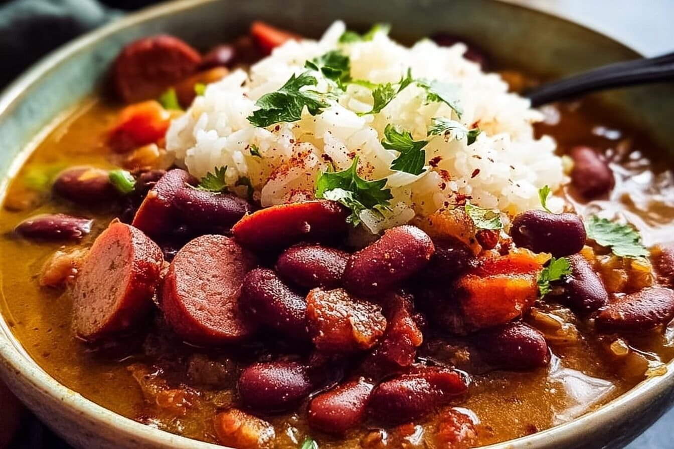 Louisiana Style Red Beans And Rice With Spicy Sausage Recipe 6 Red Beans And Rice
