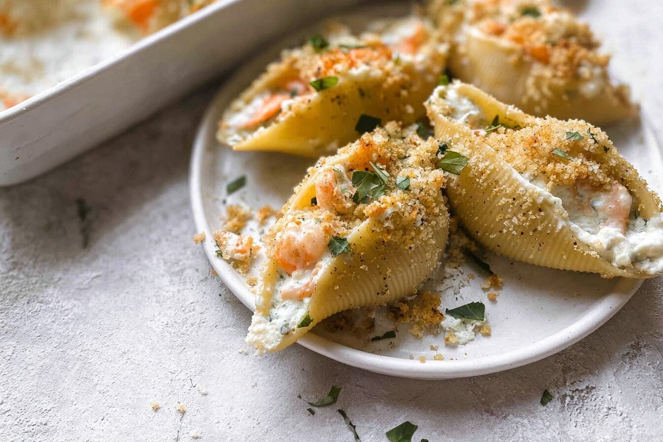 Seafood-Stuffed Shells Recipe With Creamy Cheese And Savory Herbs 6 Seafood Stuffed Shells