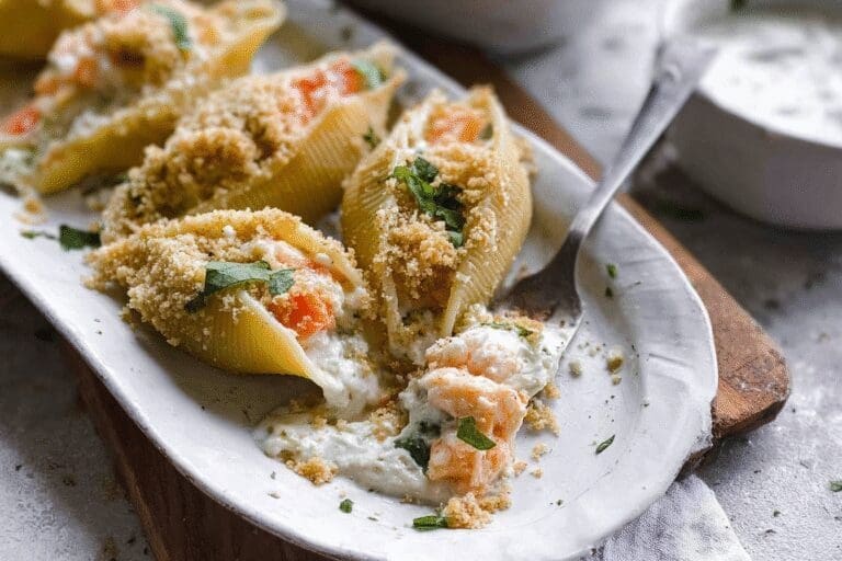 Seafood-Stuffed Shells Recipe With Creamy Cheese And Savory Herbs 8 Seafood Stuffed Shells 64.Png
