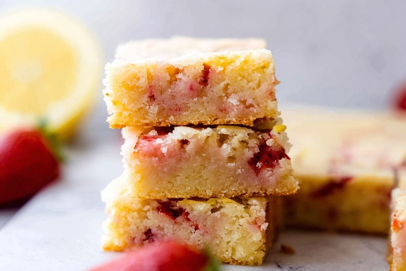 Strawberry Lemon Blondies