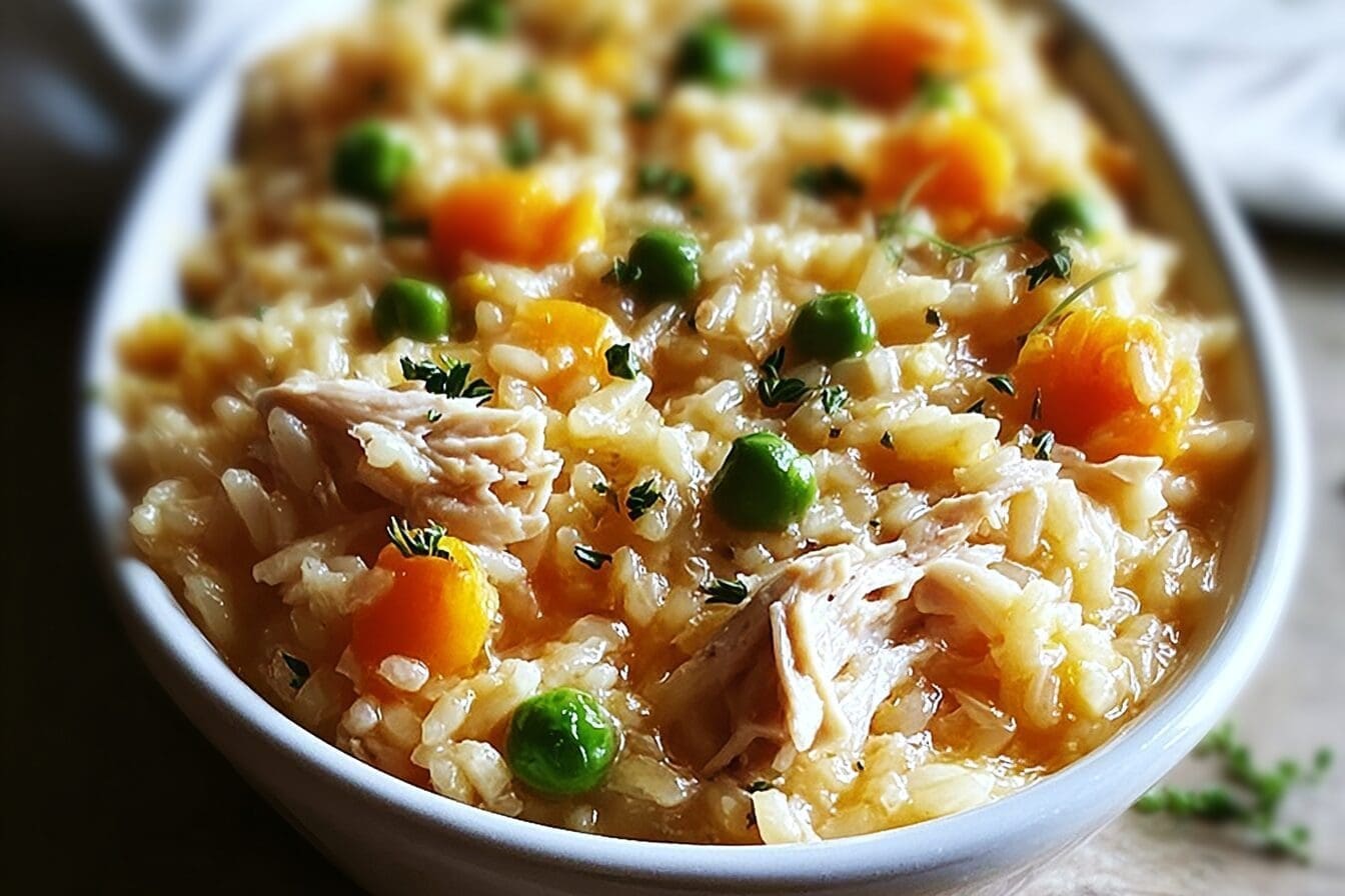Chicken And Rice Casserole Recipe With Creamy Sauce And Seasoned Herbs 6 Chicken And Rice Casserole