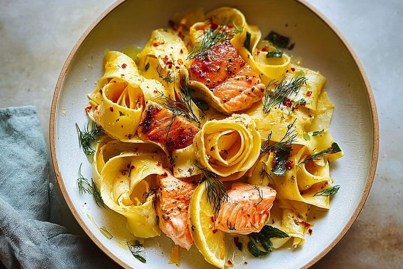 Pappardelle With Citrus And Slow-Roasted Salmon Recipe 6 Citrus Scented Pappardelle