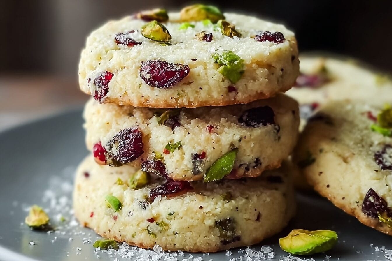 Cranberry Pistachio Shortbread Cookies With A Perfectly Buttery Texture 6 Cranberry Pistachio Shortbread Cookies