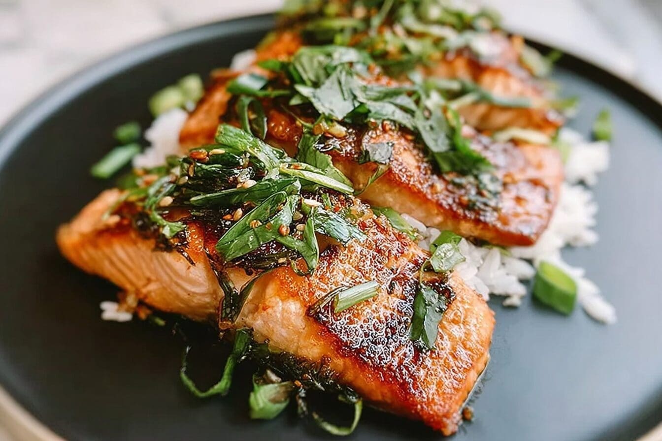 Crispy Scallion Ginger Salmon Recipe With Fresh Herb Flavor 6 Crispy Scallion Ginger Salmon