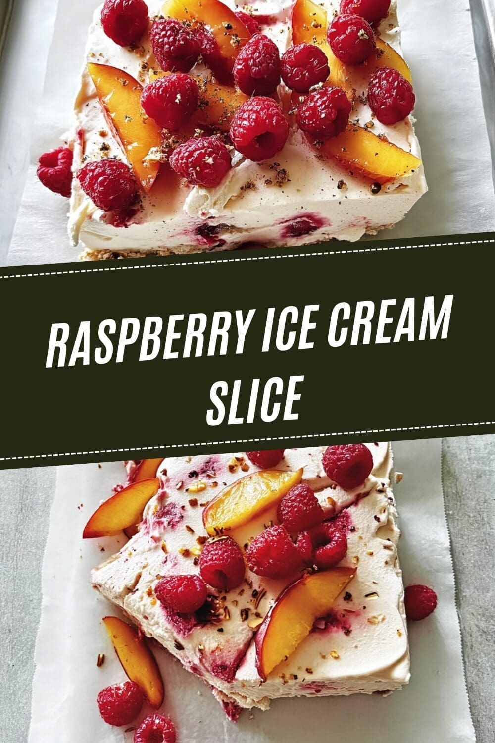 Raspberry Ice Cream Slice
