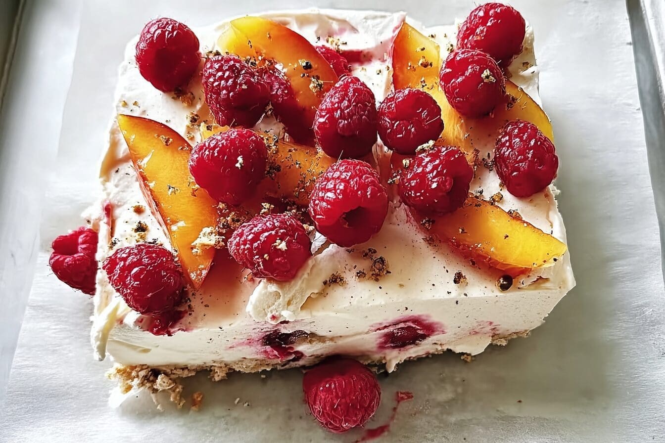Raspberry Ice Cream Slice
