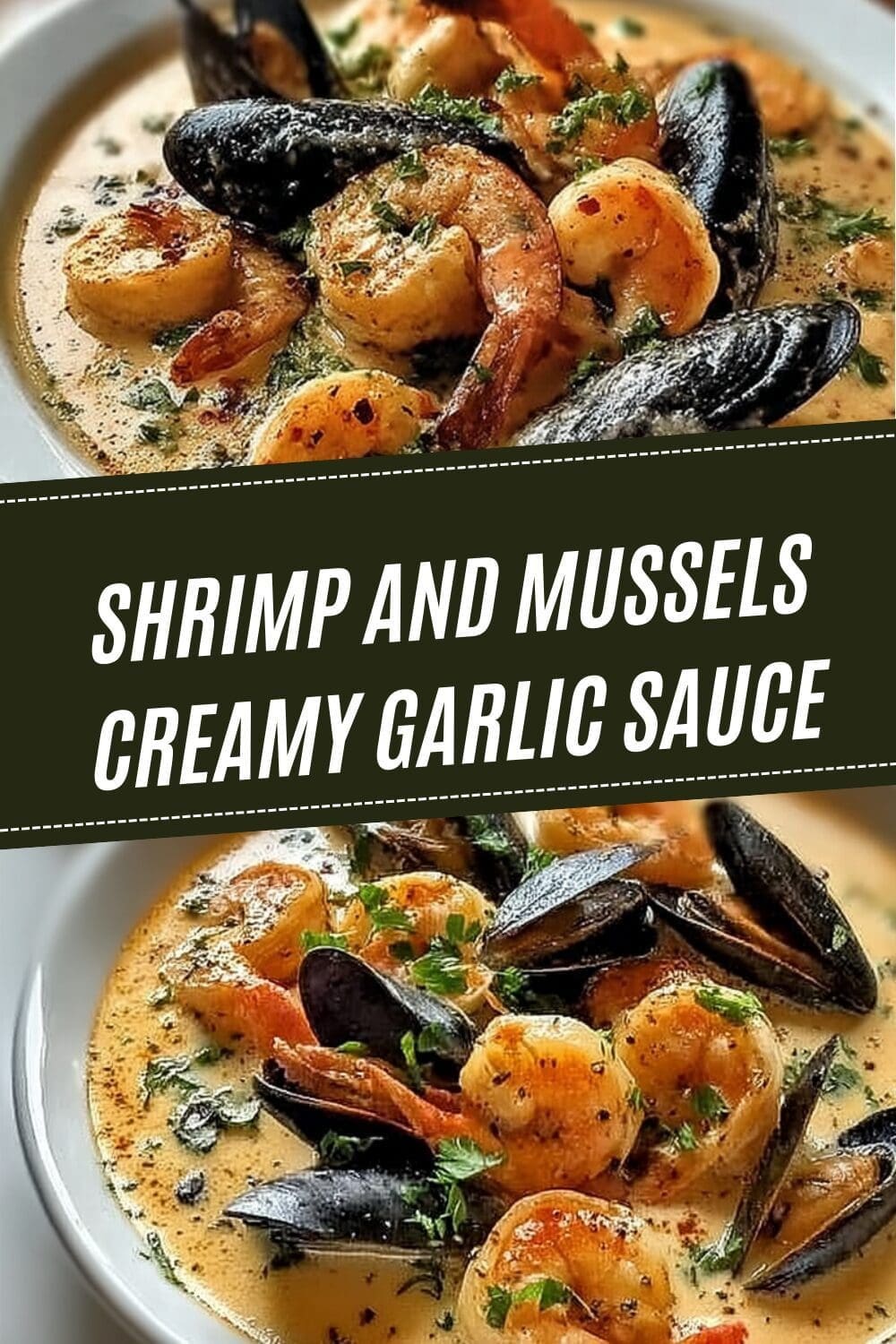 Shrimp And Mussels Creamy Garlic Sauce
