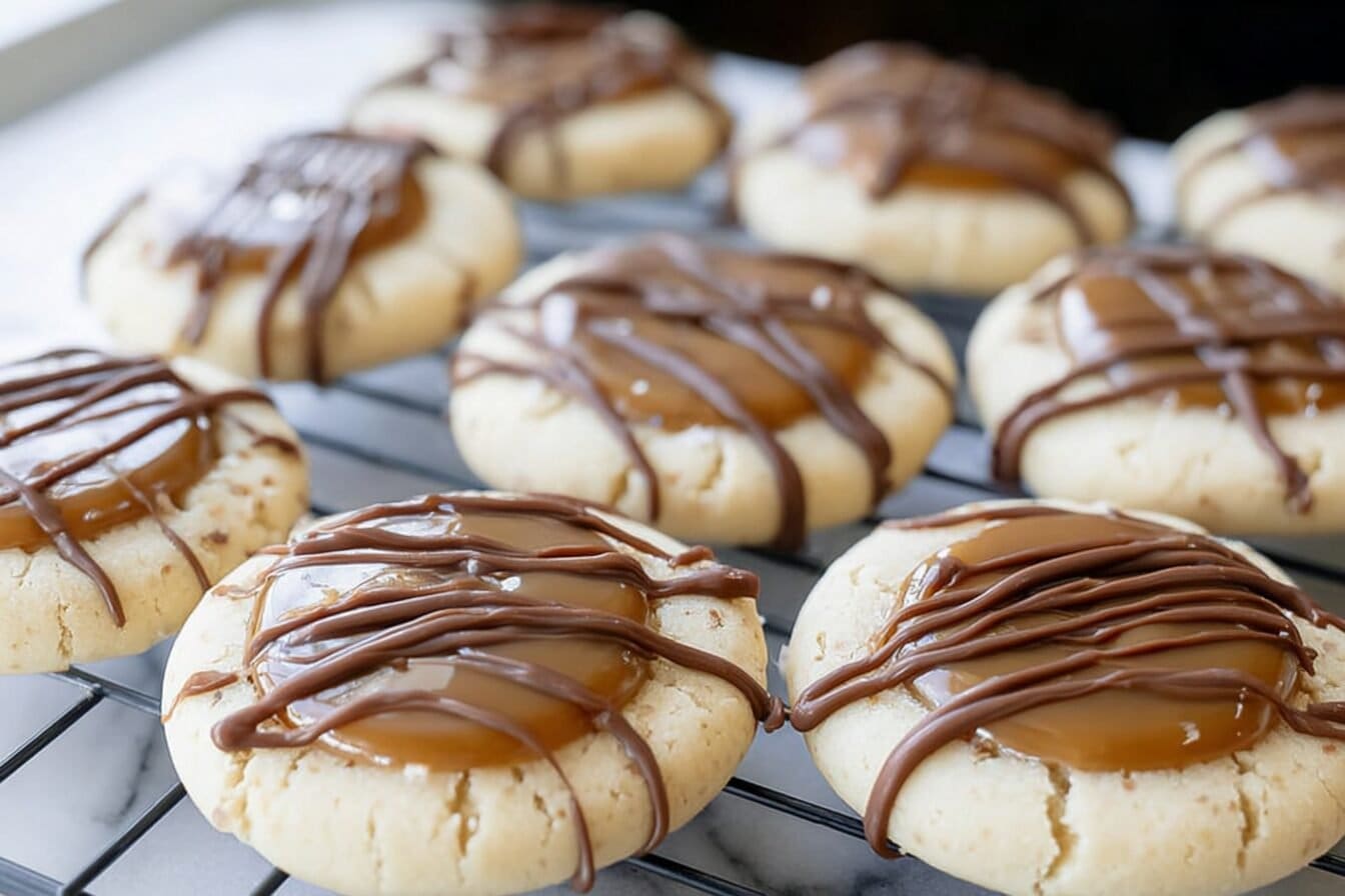 Twix Thumbprint Cookies