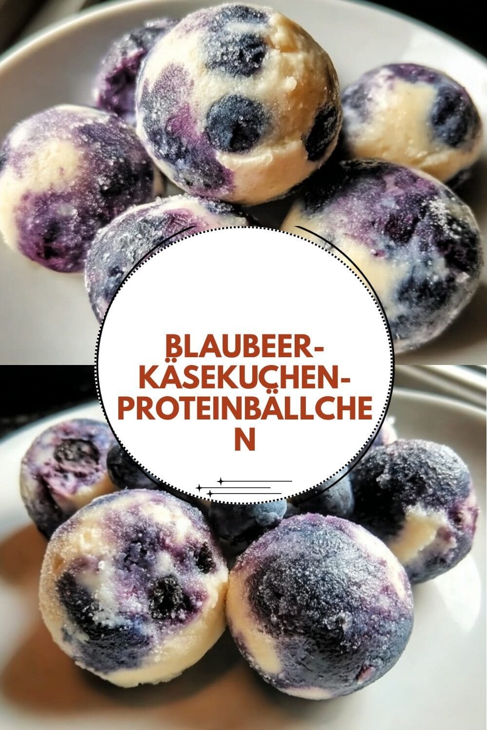Keto Blueberry Cheesecake Ice Balls Recipe 7 Blaubeer-Käsekuchen-Proteinbällchen
