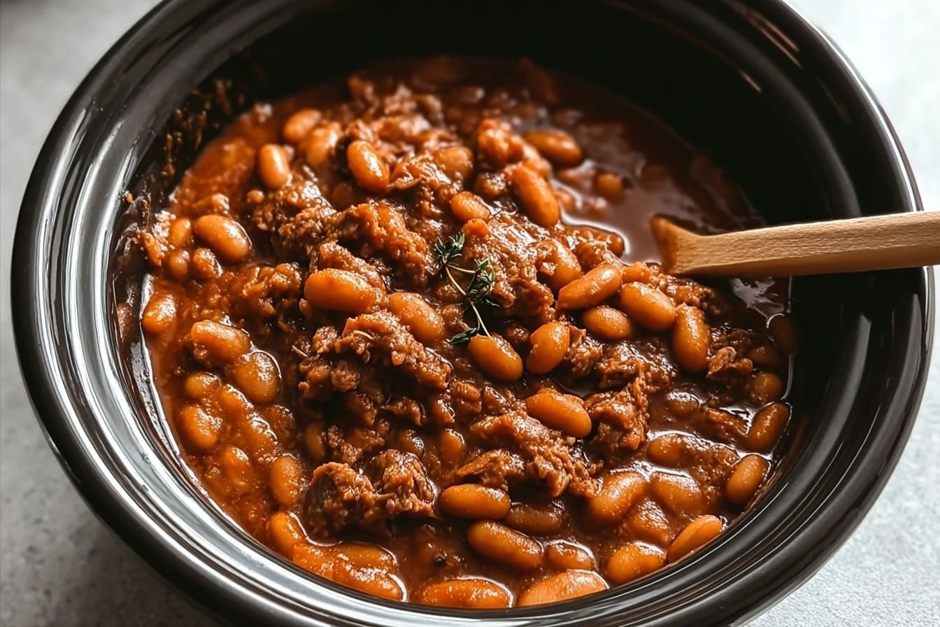 Slow Cooker Pork And Beans